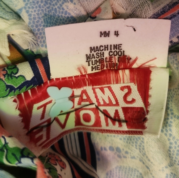 Vintage Smart Move 70s Blue PrairieDress Cotton Blend Sz 4 Bohemian Cottagecore - Picture 10 of 12